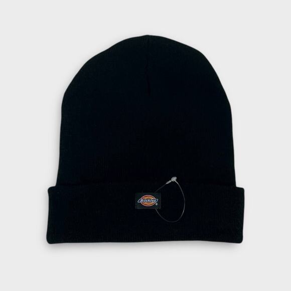 Dickies Black Ribbed Cuffed Knit Beanie NWOT - Picture 1 of 3
